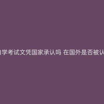 广西壮族自治区自学考试文凭国家承认吗 在国外是否被认可条件怎么判断